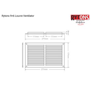 Rytons 9×6 Louvre Ventilator with Flyscreen - LV137F