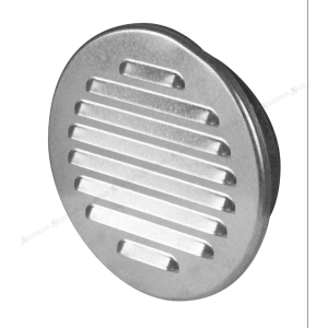 Round Flyscreen Louvered Vent 100mm - Chrome Effect - Flyscreen