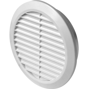 Round Louvered Vent 100mm White Flyscreen