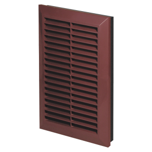 Square Louvered Vent 100mm Brown Flyscreen
