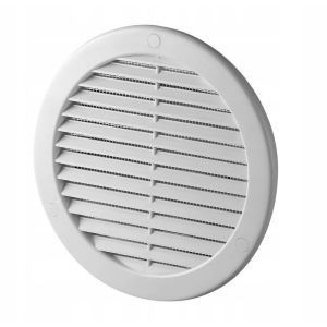 Round Louvered Grille no Spigot White Flyscreens