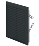 Square Louvered Vent 100mm Black Flyscreen